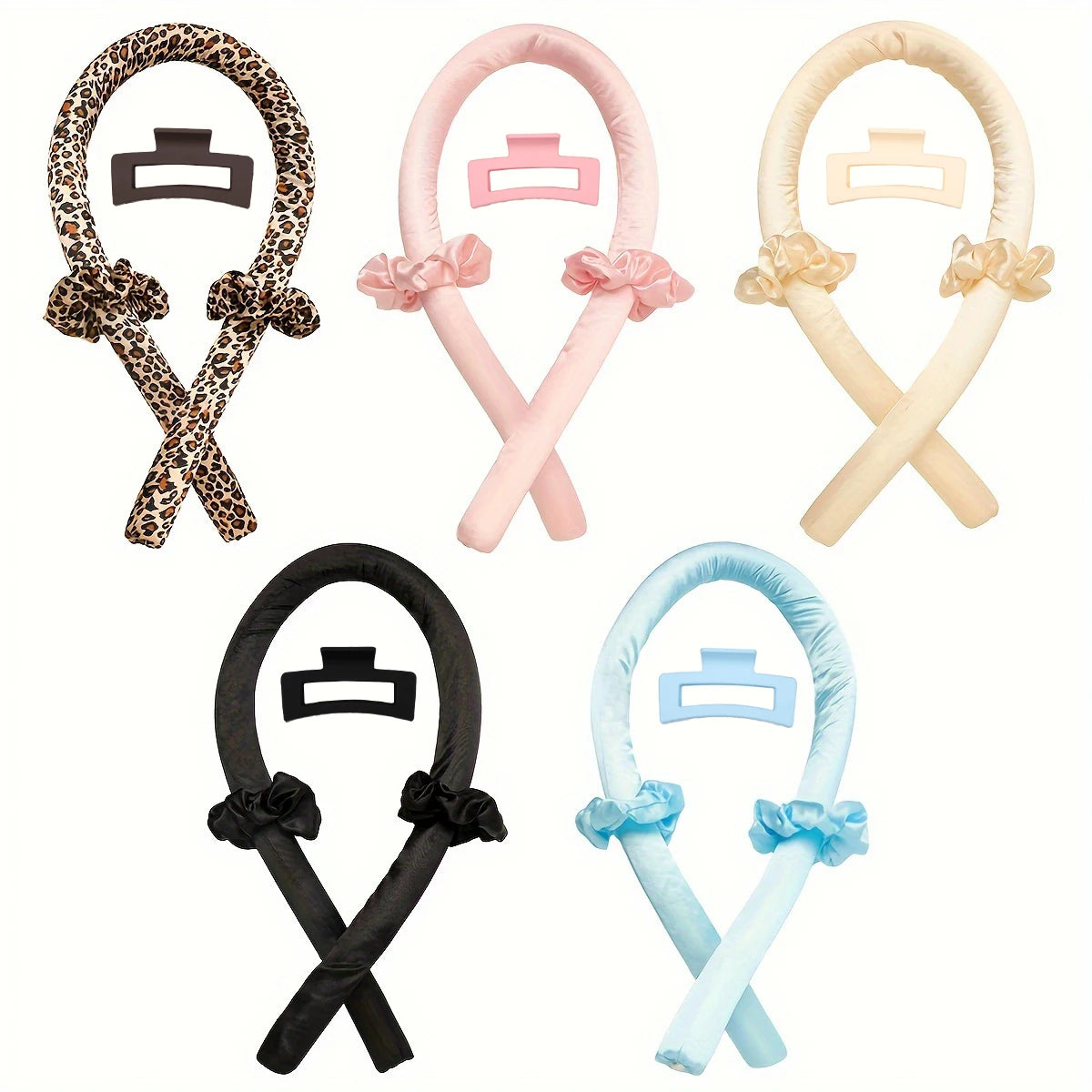 Heatless Curling Rod Headband No Heat Hair Curlers for Long Hair Heatless Hair Curlers to Sleep In, Soft Rubber Hair Rollers